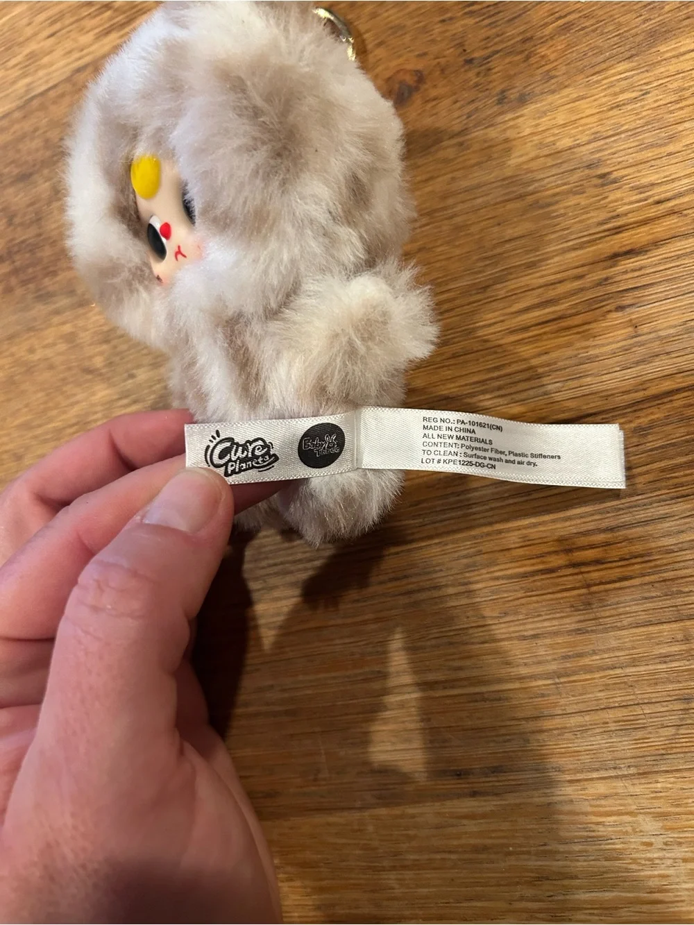 Plush Grey Furry Small Pet Keychain